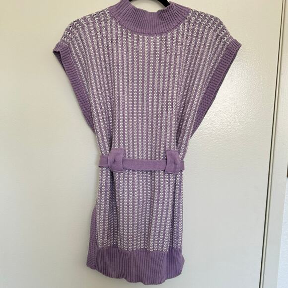 Margo Baridon Dickie Sweater Vest Purple White Size M/L - Picture 5 of 6